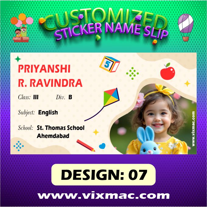 Customised Sticker Name Slips – 58pc Combo Pack #7