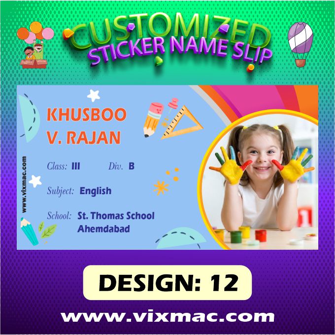 Customised Sticker Name Slips – 58pc Combo Pack #12