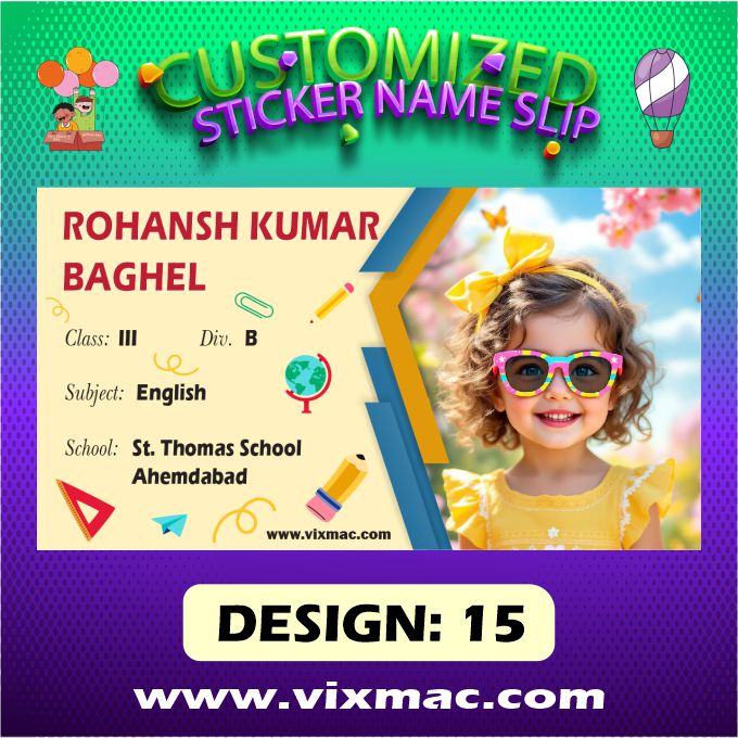 Customised Sticker Name Slips – 58pc Combo Pack #15